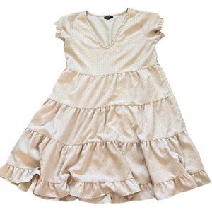 StyleHouse Cream Dress with Ruffles